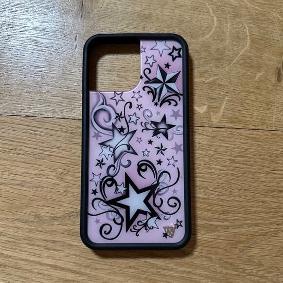 Wildflower - Star Tattoo Phone Case for iPhone 13 Pro Max in Pink Purple & Black - Picture 1 of 2